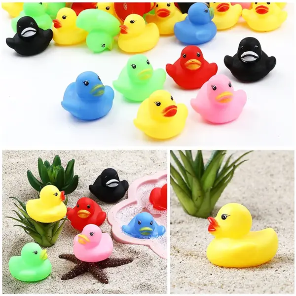 100pcs 3.5cm Squeaky Rubber Duck Duckie Float Bath Toys Baby Shower Water Toys For Swimming Pool Party Toys Gifts For Boys Girls - Image 2