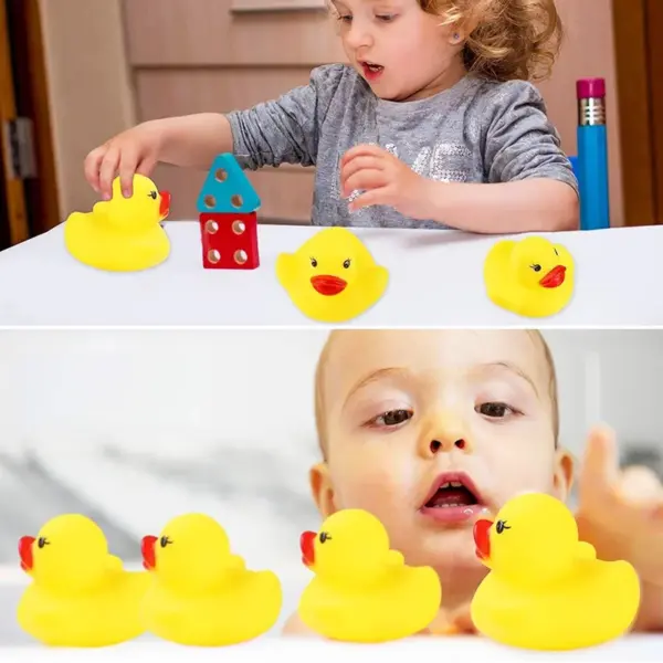 100pcs 3.5cm Squeaky Rubber Duck Duckie Float Bath Toys Baby Shower Water Toys For Swimming Pool Party Toys Gifts For Boys Girls - Image 3
