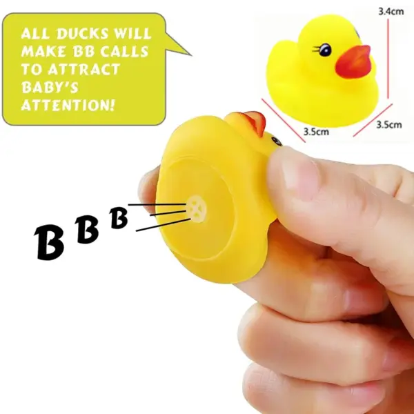 100pcs 3.5cm Squeaky Rubber Duck Duckie Float Bath Toys Baby Shower Water Toys For Swimming Pool Party Toys Gifts For Boys Girls - Image 4