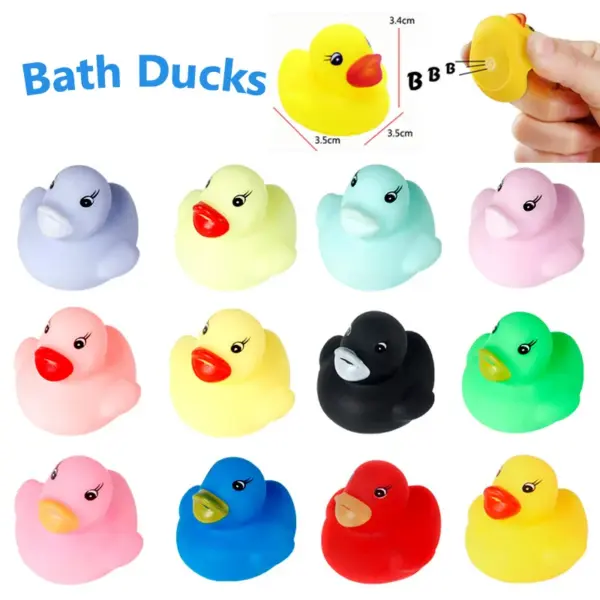 100pcs 3.5cm Squeaky Rubber Duck Duckie Float Bath Toys Baby Shower Water Toys For Swimming Pool Party Toys Gifts For Boys Girls - Image 6