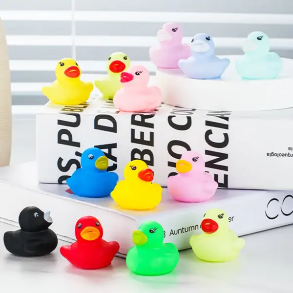 100pcs 3.5cm Squeaky Rubber Duck Duckie Float Bath Toys Baby Shower Water Toys For Swimming Pool Party Toys Gifts For Boys Girls