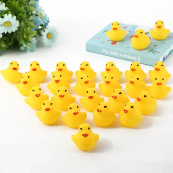 100pcs/lot Squeaky Rubber Duck Duckie Bath Toys Baby Shower Water Toys for baby Children Birthday Favors Gift free shipping - Image 3