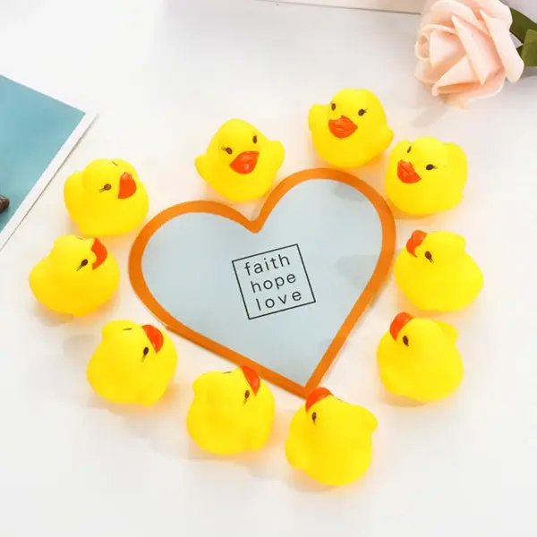 100pcs/lot Squeaky Rubber Duck Duckie Bath Toys Baby Shower Water Toys for baby Children Birthday Favors Gift free shipping - Image 4