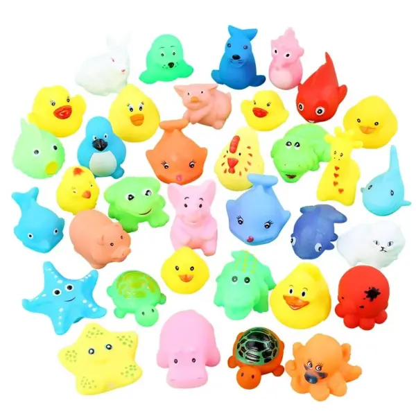 10pcs Baby Bath Toys Cute Animals Swimming Water Game Soft Rubber Float Squeeze Sound Water Shower Toys For Kids - Image 6