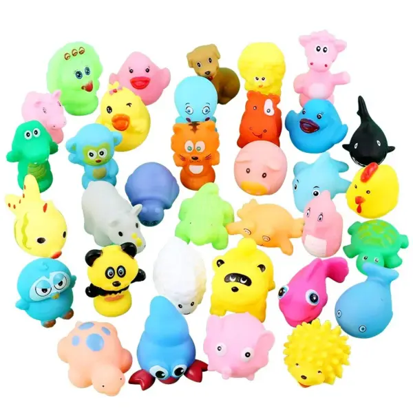 10pcs Baby Bath Toys Cute Animals Swimming Water Game Soft Rubber Float Squeeze Sound Water Shower Toys For Kids - Image 2