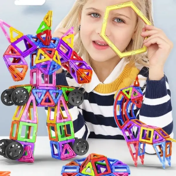150PCS Big Size Magnetic Constructor Designer Set Magnetic Blocks Model Building Bricks Educational Toys For Children Gifts - Image 2