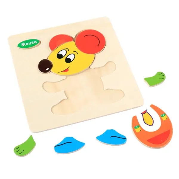 Baby Wood Jigsaw Puzzle Board Game Cartoon Animal 3d Puzzle Montessori Educational Learning Wooden Toys for Children - Image 5