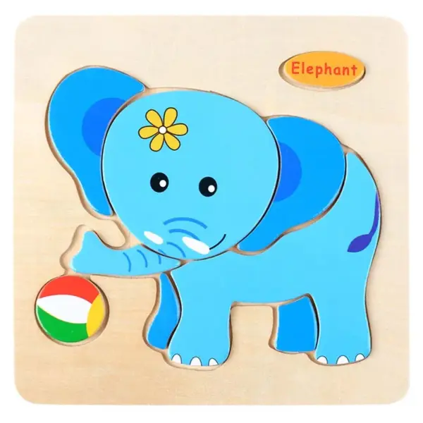 Baby Wood Jigsaw Puzzle Board Game Cartoon Animal 3d Puzzle Montessori Educational Learning Wooden Toys for Children - Image 6