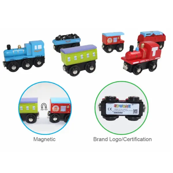 1PCS Magnetic Train Toys Wooden Railway Track Accessories Can Be Connected Variety Wooden Train Toys For Children Gifts - Image 2