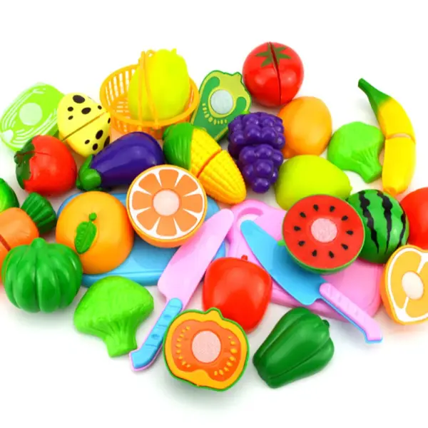 1Set Pretend Play Plastic Food Toy Cutting Fruit Vegetable Simulation Miniature Food for Dolls Role Play Toys for Girls - Image 2
