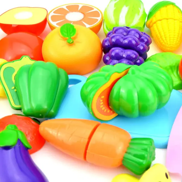 1Set Pretend Play Plastic Food Toy Cutting Fruit Vegetable Simulation Miniature Food for Dolls Role Play Toys for Girls - Image 3