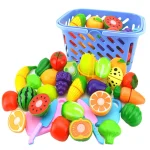 1Set Pretend Play Plastic Food Toy Cutting Fruit Vegetable Simulation Miniature Food