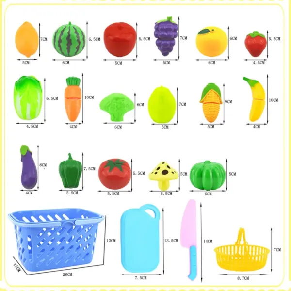 1Set Pretend Play Plastic Food Toy Cutting Fruit Vegetable Simulation Miniature Food for Dolls Role Play Toys for Girls - Image 6