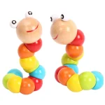 1pcs Wooden Worm Puzzle Kids Montessori Learning Toys