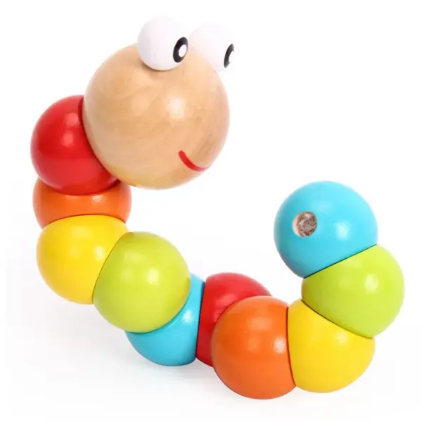 1pcs Wooden Worm Puzzle Kids Montessori Learning Toys Baby Development Fingers Game Educational Toys For Children Gifts - Image 4
