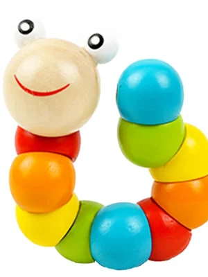 1pcs Wooden Worm Puzzle Kids Montessori Learning Toys