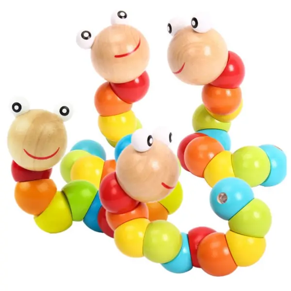 1pcs Wooden Worm Puzzle Kids Montessori Learning Toys Baby Development Fingers Game Educational Toys For Children Gifts - Image 5