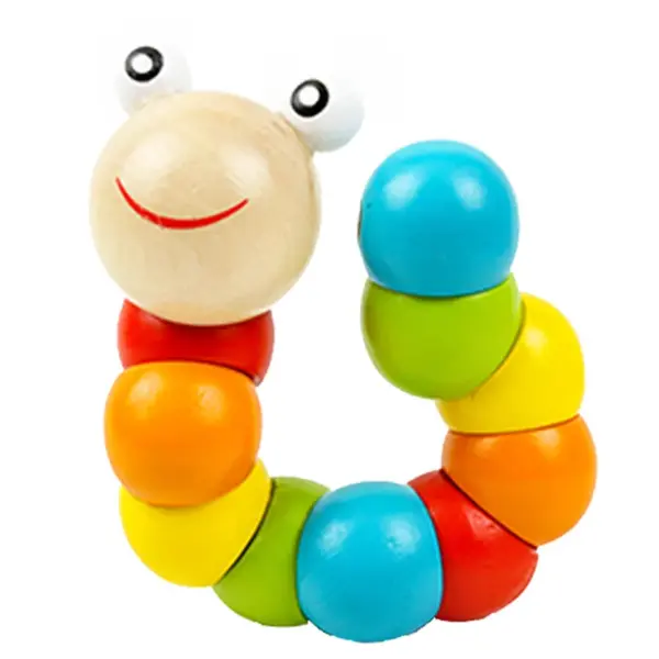 1pcs Wooden Worm Puzzle Kids Montessori Learning Toys Baby Development Fingers Game Educational Toys For Children Gifts