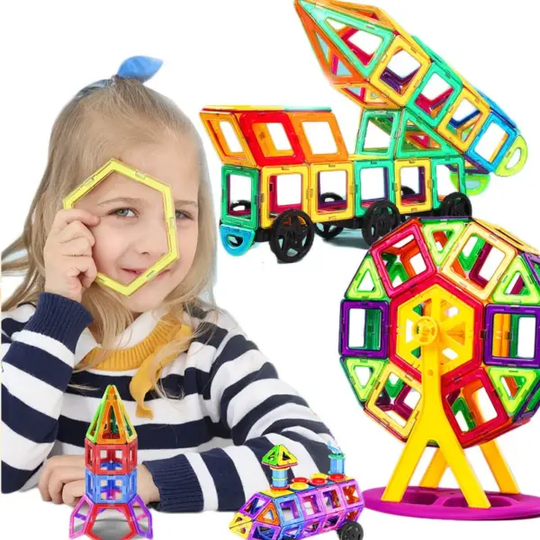 30-168pcs Big Size Magnetic Constructor Magnet Designer Building Blocks 3D Assemble Bricks Magnet Toys for Children Gifts - Image 3