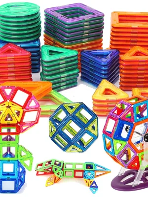 30-168pcs Big Size Magnetic Constructor Building Blocks 3D Assemble Bricks
