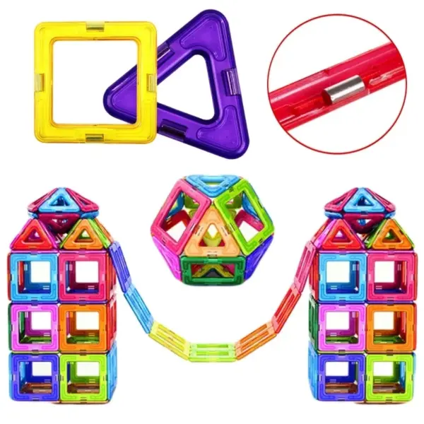 30-168pcs Big Size Magnetic Constructor Magnet Designer Building Blocks 3D Assemble Bricks Magnet Toys for Children Gifts - Image 5