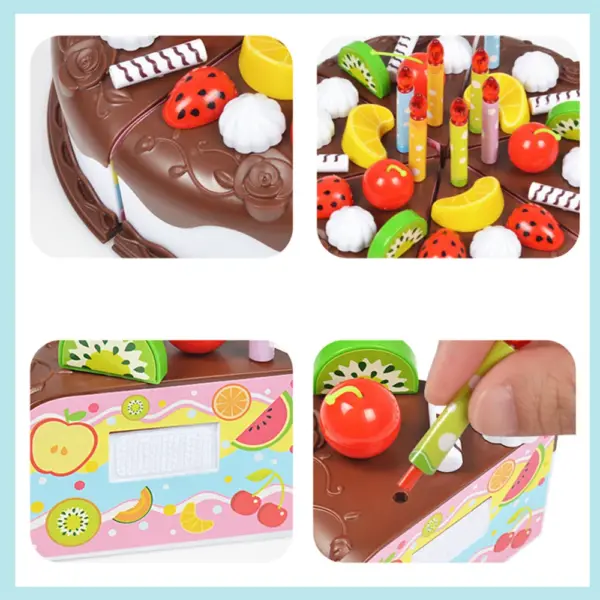 37pcs Kitchen Toys Cake Food Kids Pretend Play Cutting Fuit Birthday Cake Food Toys For Dolls Girls Role Play Game - Image 4