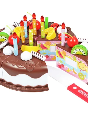 37pcs Kitchen Toys Cake Food Kids Pretend Play Cutting Fuit Birthday Cake Food Toys
