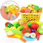 37pcs Children Pretend Role Play House Toy Cutting Fruit Plastic Vegetables Food Kitchen