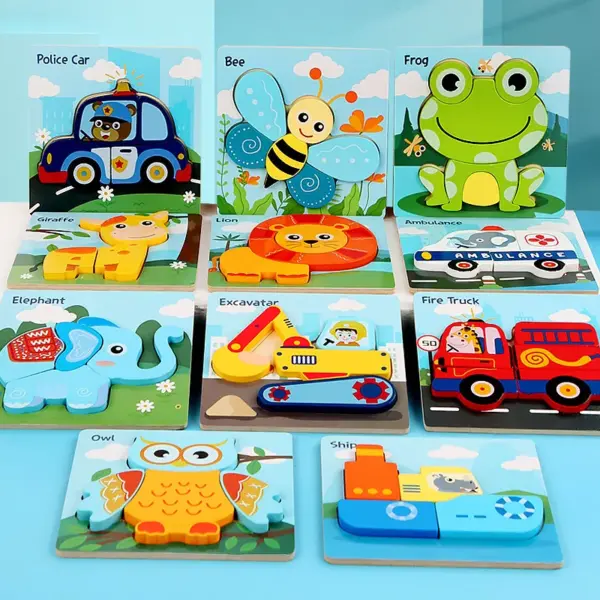 3D Puzzle Wooden Animal Jigsaw Puzzles Thick High Quality Baby Jigsaw Game Puzzle Toys Preschool Educational Toys for Kids Gift - Image 2