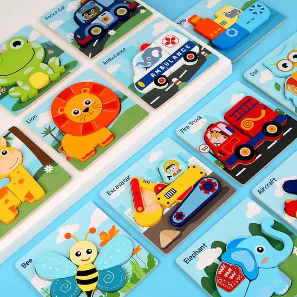 3D Puzzle Wooden Animal Jigsaw Puzzles Thick High Quality Baby Jigsaw Game Puzzle Toys Preschool Educational Toys for Kids Gift - Image 3