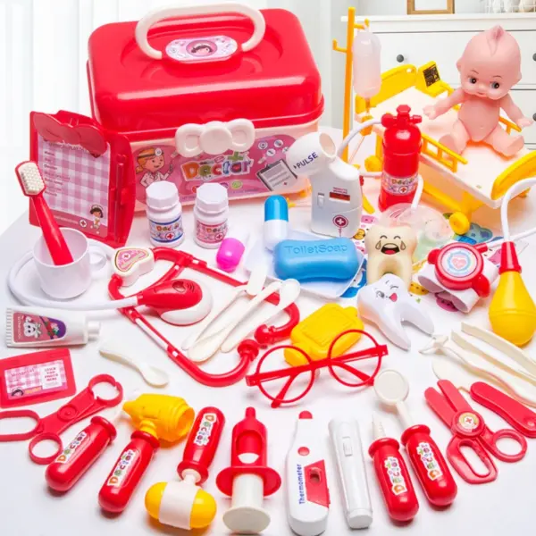 53pcs Doctor Set Dentist Toys Girls Role-playing Games Hospital Pretend Play Medical Kit Nurse Bag Toys For Children Gift - Image 2