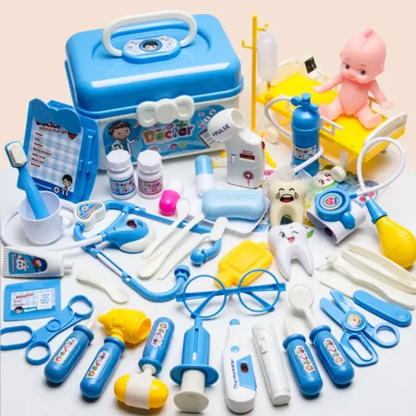 53pcs Doctor Set Dentist Toys Girls Role-playing Games Hospital Pretend Play Medical Kit Nurse Bag Toys For Children Gift