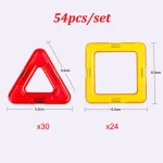 54pcs Big Size Magnetic Constructor Blocks Model Building Toys