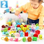 9-36pcs Wooden Beads Threading Toy