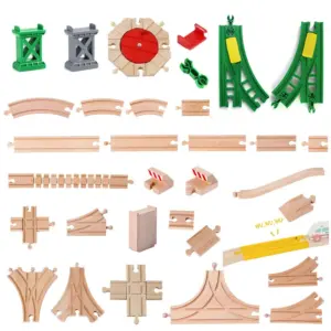 All Kinds Wooden Railway Train Track Accessories Beech Wooden Tracks Fit For Biro All Brands Wood Tracks Train Toys For Kids