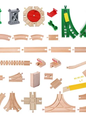 Wooden Railway Train Track Accessories