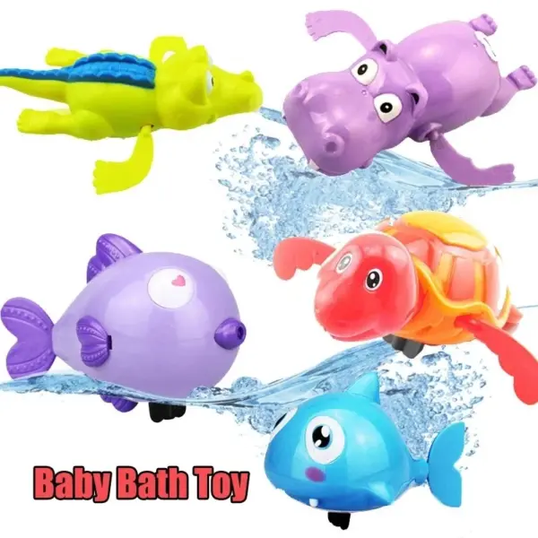 Baby Bath Toys Bathing Cute Swimming Turtle Whale Pool Beach Classic Chain Clockwork Water Toy For Kids Water Playing Toys - Image 3