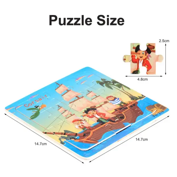 Baby Toys 20Piece Wooden Puzzle Cartoon Animal Vehicle 3D Jigsaw Puzzle Game Montessori  Educational Toys For Children Gifts - Image 6