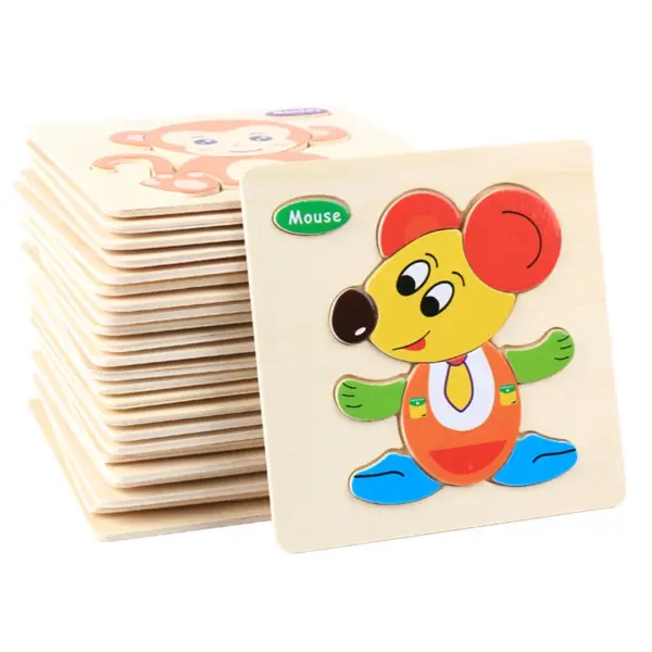 Baby Toys 3D Wooden Puzzle Jigsaw Toys for Children Cartoon Animal Puzzles Intelligence Kids Early Educational Brain Teaser Toys - Image 2