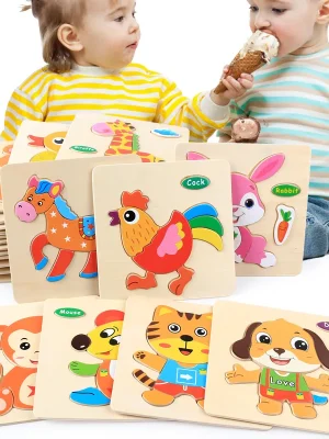 Wooden 3D Puzzle Jigsaw Toys