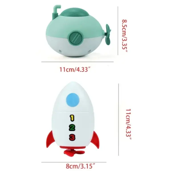 Baby Water Toys Swimming Floating Shower Bath Toys Clockwork Cute Little Submarine Rocket Bathing Bathtub Toys For Kids - Image 6