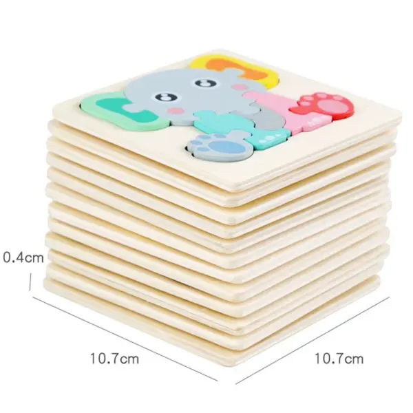Baby Wooden Toys 3D Puzzle Cartoon Animal Intelligence Cognitive Jigsaw Wood Puzzle Early Educational Toys For Kids Gifts - Image 6