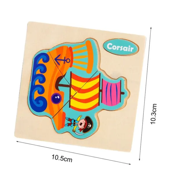 Baby Wooden Toys Intelligence 3D Puzzle Cartoon Animal Jigsaw Puzzle Kids Early Learning Educational Toys for children - Image 6
