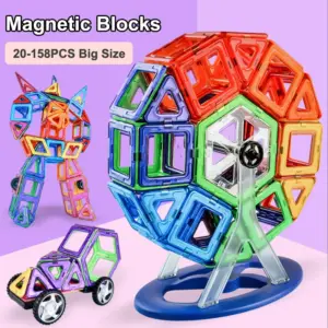 Big Size Magnetic Designer Construction Set Magnet Building Blocks Assemble Bricks Educational Constructor Toys for children