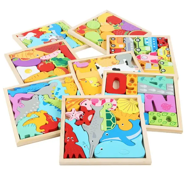 Colorful 3D Puzzle Wooden Toys High Quality Tangram Math Jigsaw Game Children Preschool Imagination Educational Toys for Kids - Image 2