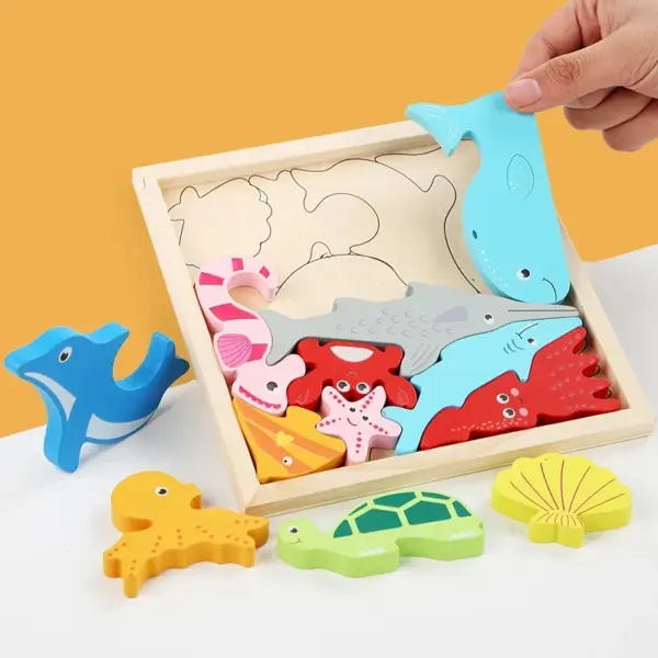 Colorful 3D Puzzle Wooden Toys High Quality Tangram Math Jigsaw Game Children Preschool Imagination Educational Toys for Kids - Image 3