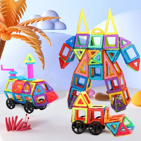 Kids Magnetic Toys Standard Size Magnet Blocks Construction Set Model Building Blocks Educational Toys for Children Gifts - Image 2