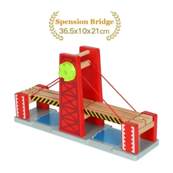 Kids Railway Toys Wooden Train Track All Kinds of Bridge Track Accessories fit for Biro Wood Tracks Toys for Children Gift - Image 6