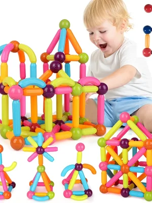 Magnetic Building Sticks Blocks Toy Stem Educational Construction 3D Puzzle Gift for Kids