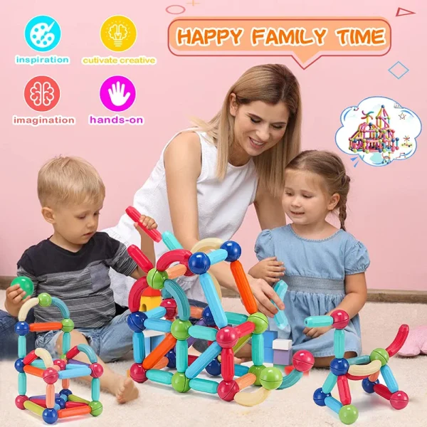 Magnetic Building Sticks Blocks Toy Stem Educational Construction 3D Puzzle Gift for Kids